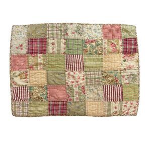 Pottery Barn OLIVIA Sham Pillow Standard Floral Patchwork Quilted Cottagecore